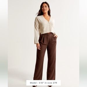 Abercrombie Curve Love A&F Sloane Tailored Pant (dark brown, size 26 / 2S)